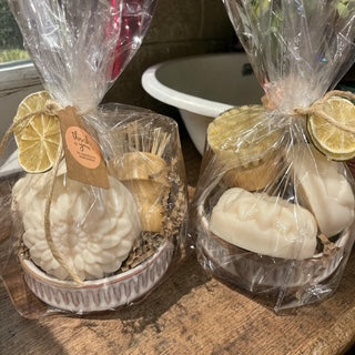 Cold Process Solid Dish Soap Set with Dish Brush